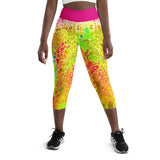 Cosmic Curves Capri Leggings - Spring Showers