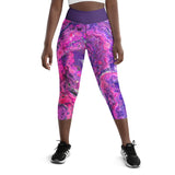 Cosmic Curves Capri Leggings - Pink Vortex