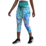 Cosmic Curves Capri Leggings - Cellular Blues