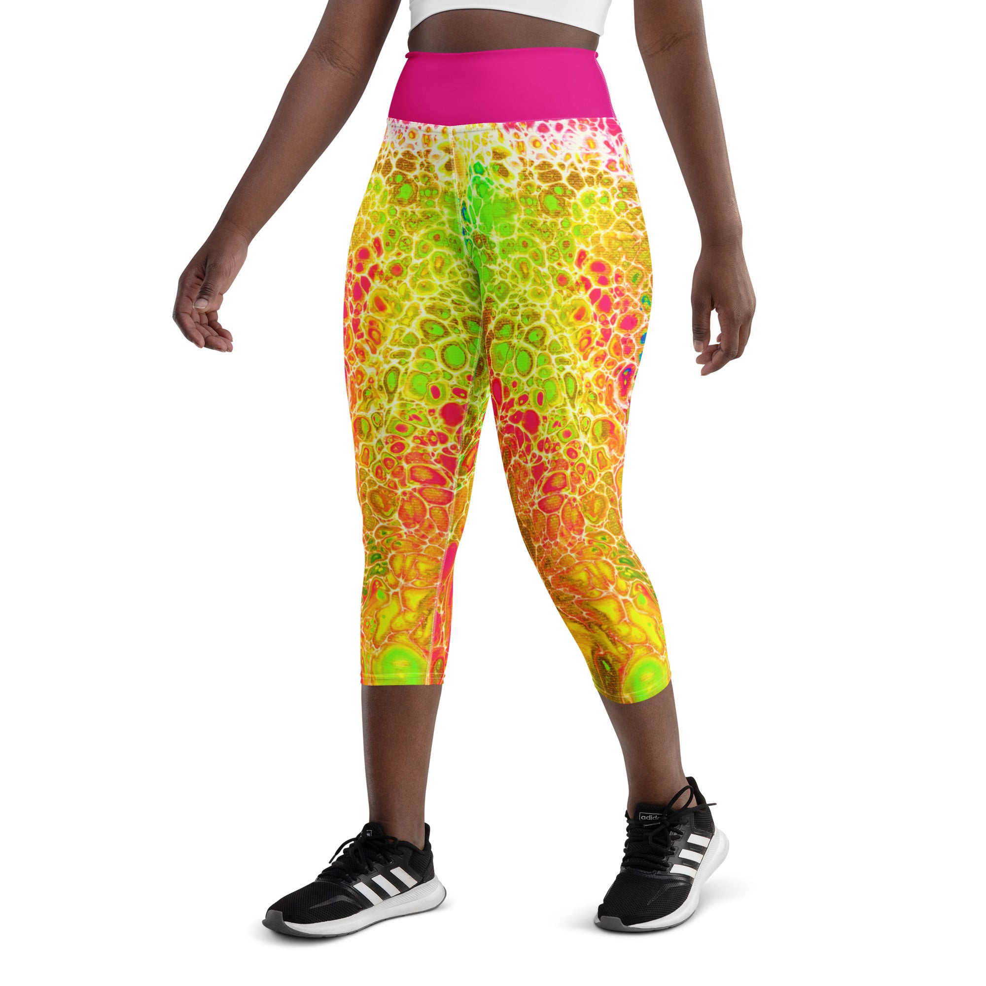 Cosmic Curves Capri Leggings - Spring Showers