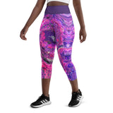 Cosmic Curves Capri Leggings - Pink Vortex