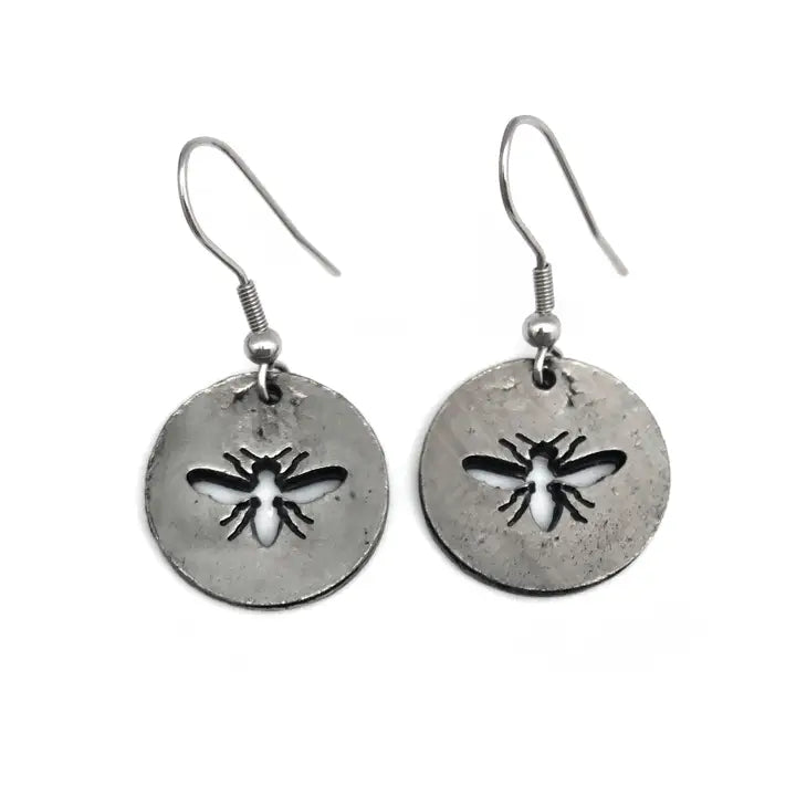 Pewter Honey Bee Necklace & Earring set by Anju Jewelry