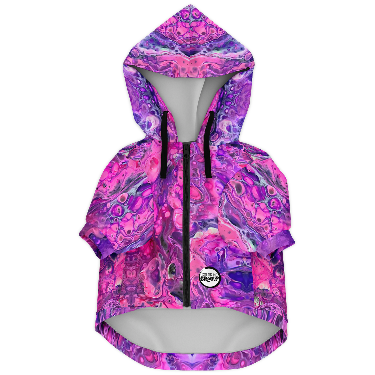 Dog Zip-Up Hoodie - Pink Vortex