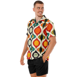 Spread Collar Short Sleeve Button-Down Shirt - test 3