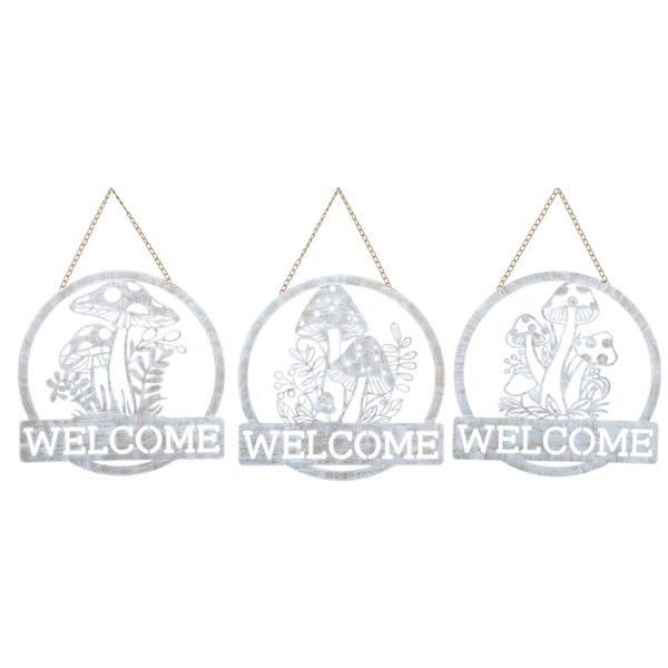Round Lasercut Mushroom Welcome Wall Decor