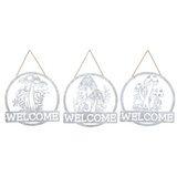 Round Lasercut Mushroom Welcome Wall Decor