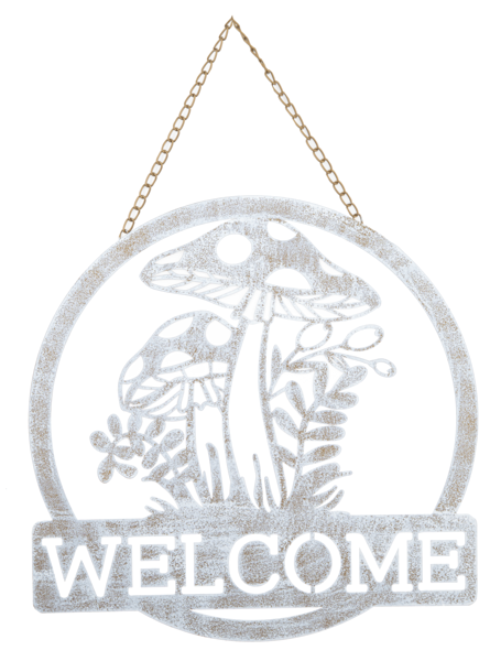 Round Lasercut Mushroom Welcome Wall Decor