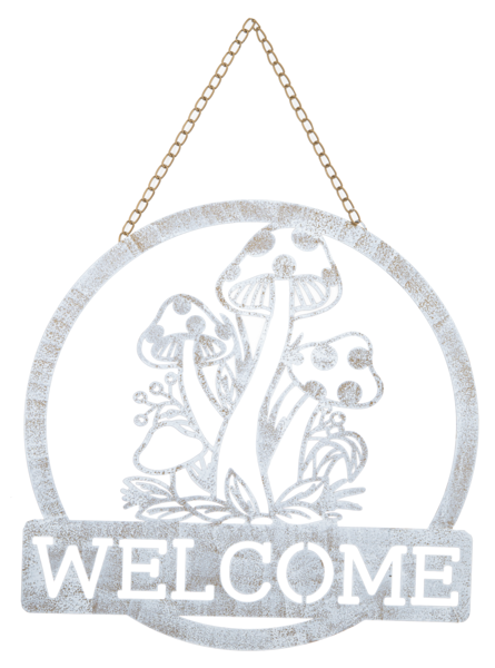 Round Lasercut Mushroom Welcome Wall Decor