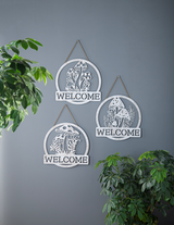 Round Lasercut Mushroom Welcome Wall Decor