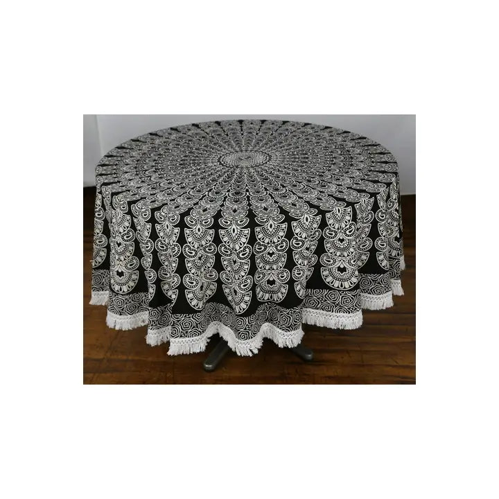 Mandala Round Cotton Tablecloths - 80"