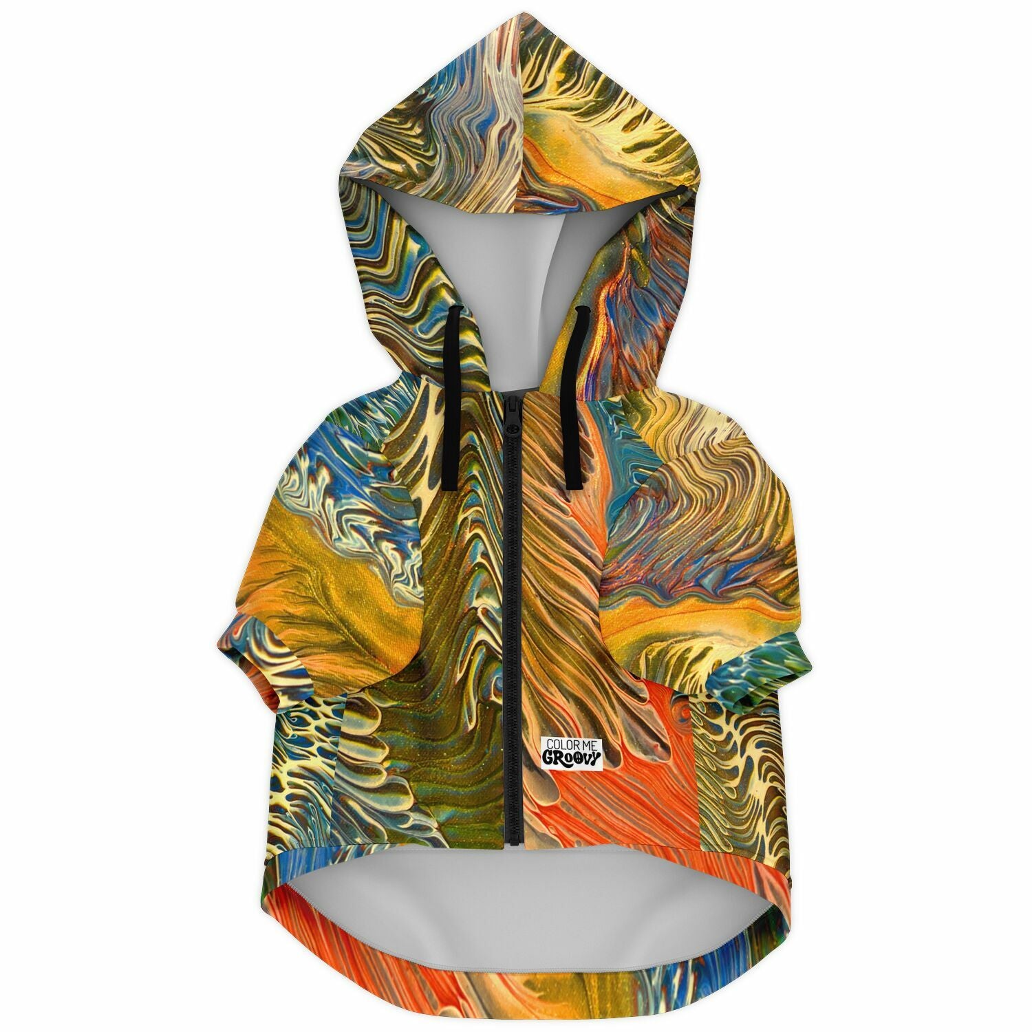 Dog Zip-Up Hoodie - Golden Riptide