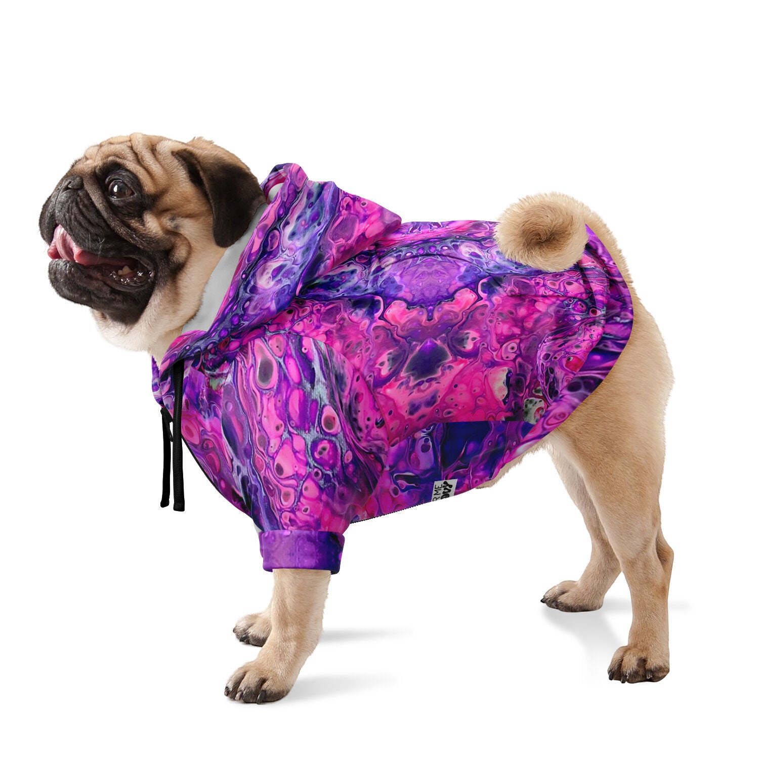 Dog Zip-Up Hoodie - Pink Vortex