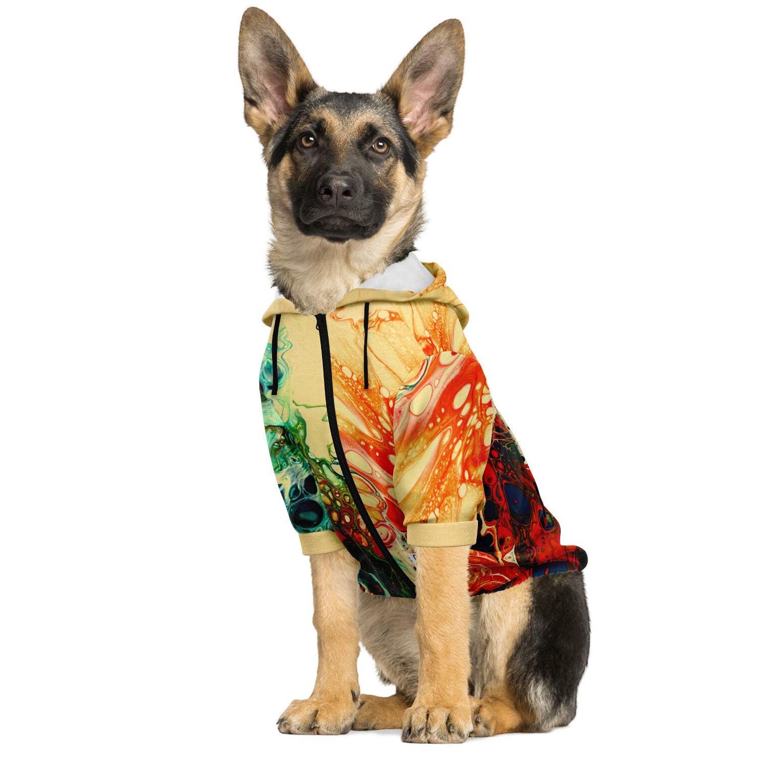 Dog Zip-Up Hoodie - Wildflowers