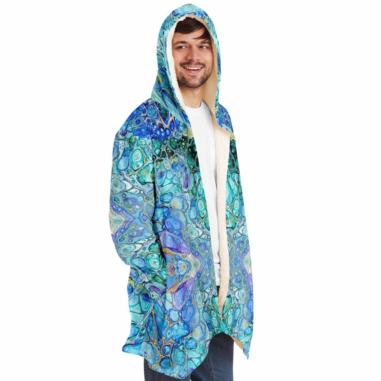 NEW Microfleece Cloak - Cellular Blues