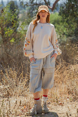 Quilted Mineral Washed Long Sleeve