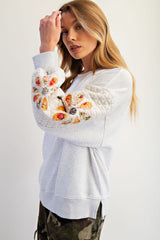 Quilted Mineral Washed Long Sleeve