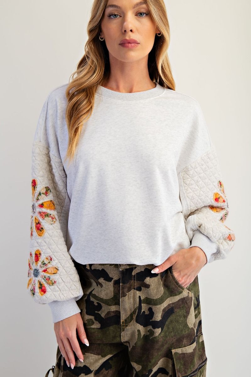 Quilted Mineral Washed Long Sleeve