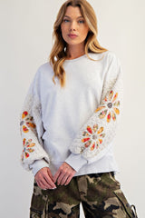 Quilted Mineral Washed Long Sleeve