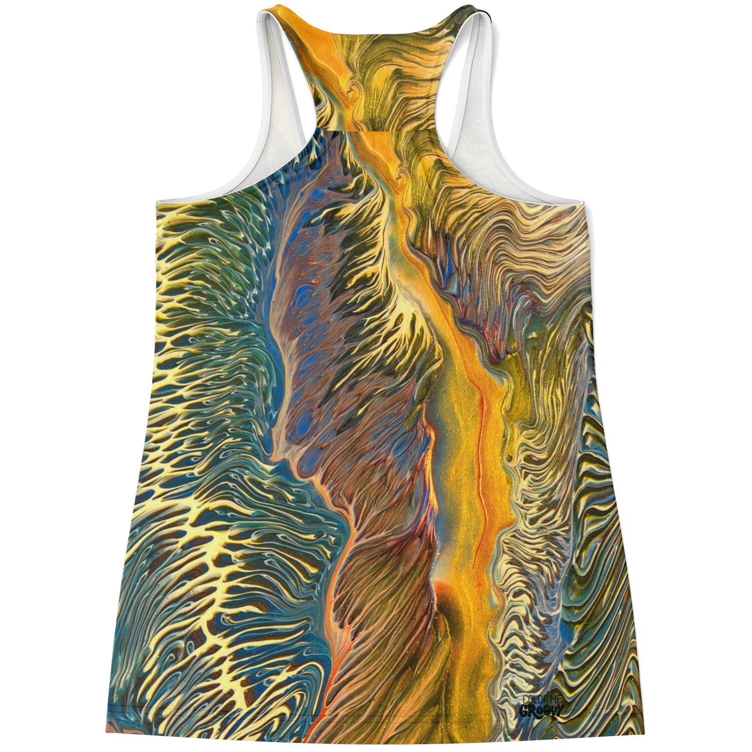 Flowy Racerback Tank Top - Golden Riptide