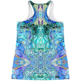 Flowy Racerback Tank Top - Cellular Blues