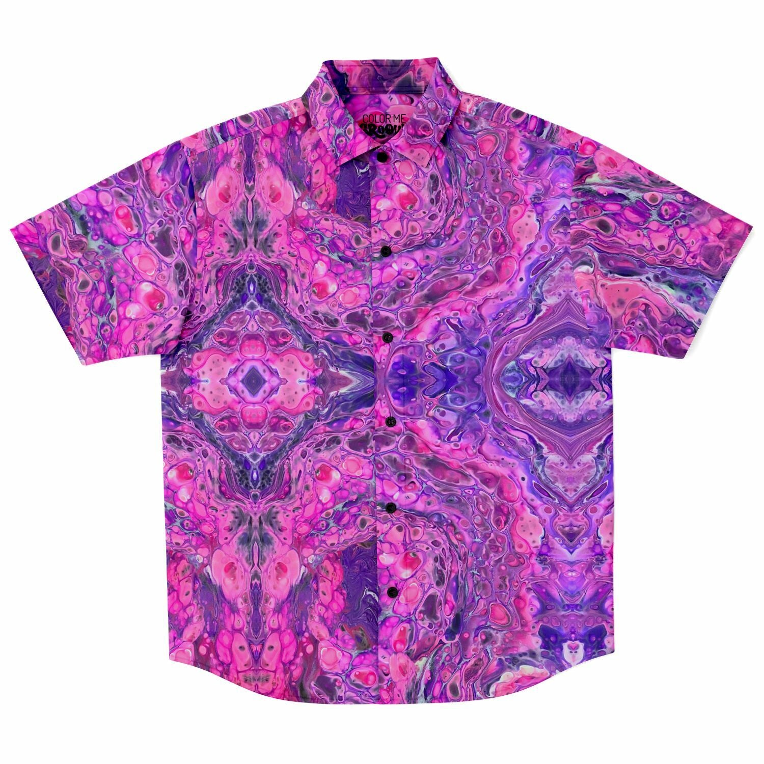 Button-up Camp Shirt - Pink Vortex