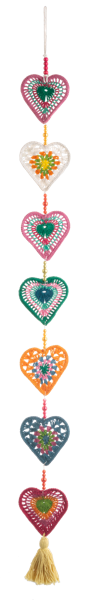 Crochet Vertical Hanging Heart Garland