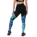 Groove Goddess Compression Leggings - Cellular Blues