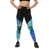 Groove Goddess Compression Leggings - Cellular Blues