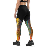 Groove Goddess Compression Leggings - Golden Riptide