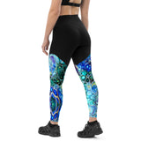 Groove Goddess Compression Leggings - Cellular Blues