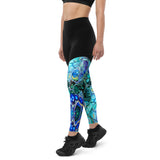 Groove Goddess Compression Leggings - Cellular Blues