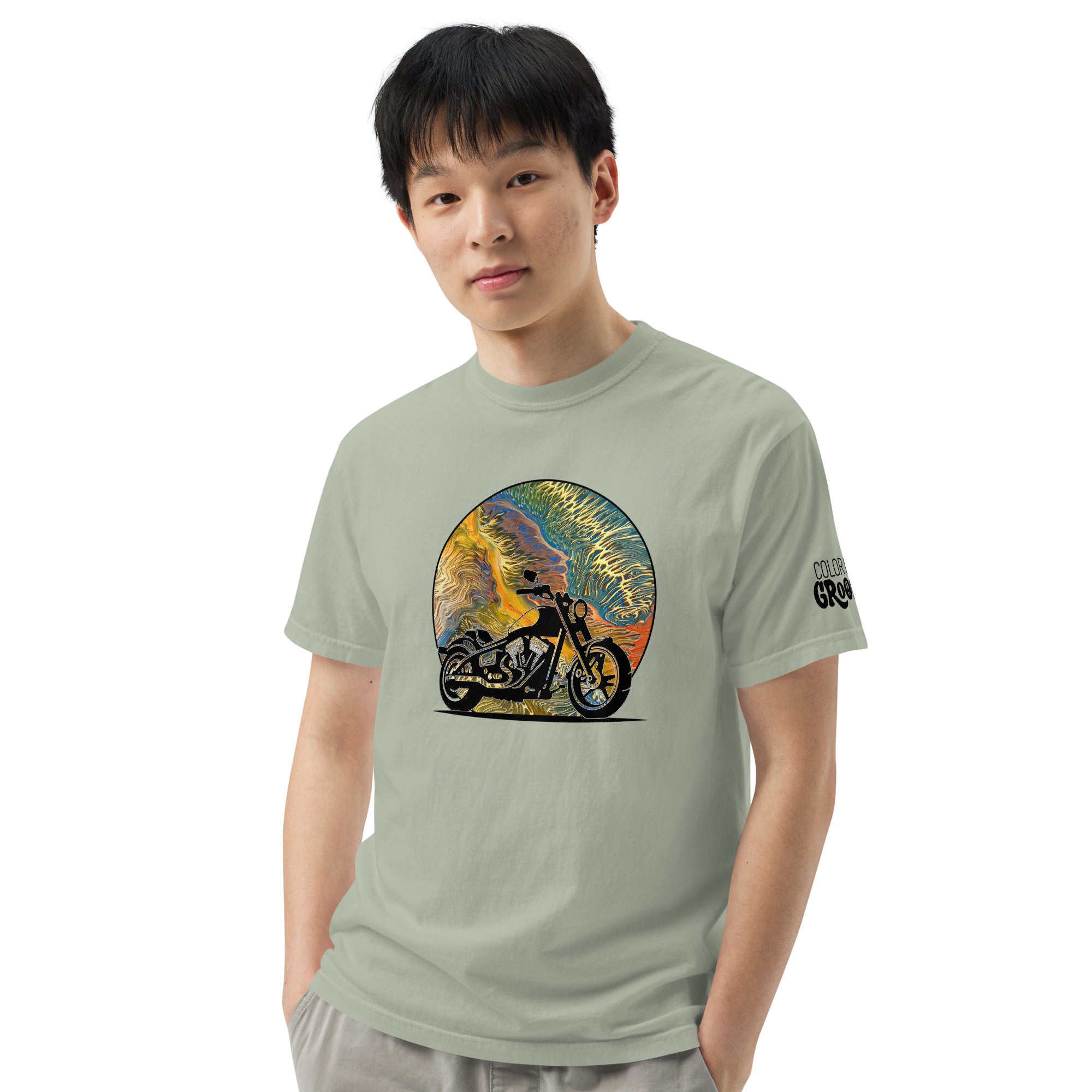 Motorcycle Heavyweight Tee - Golden Riptide