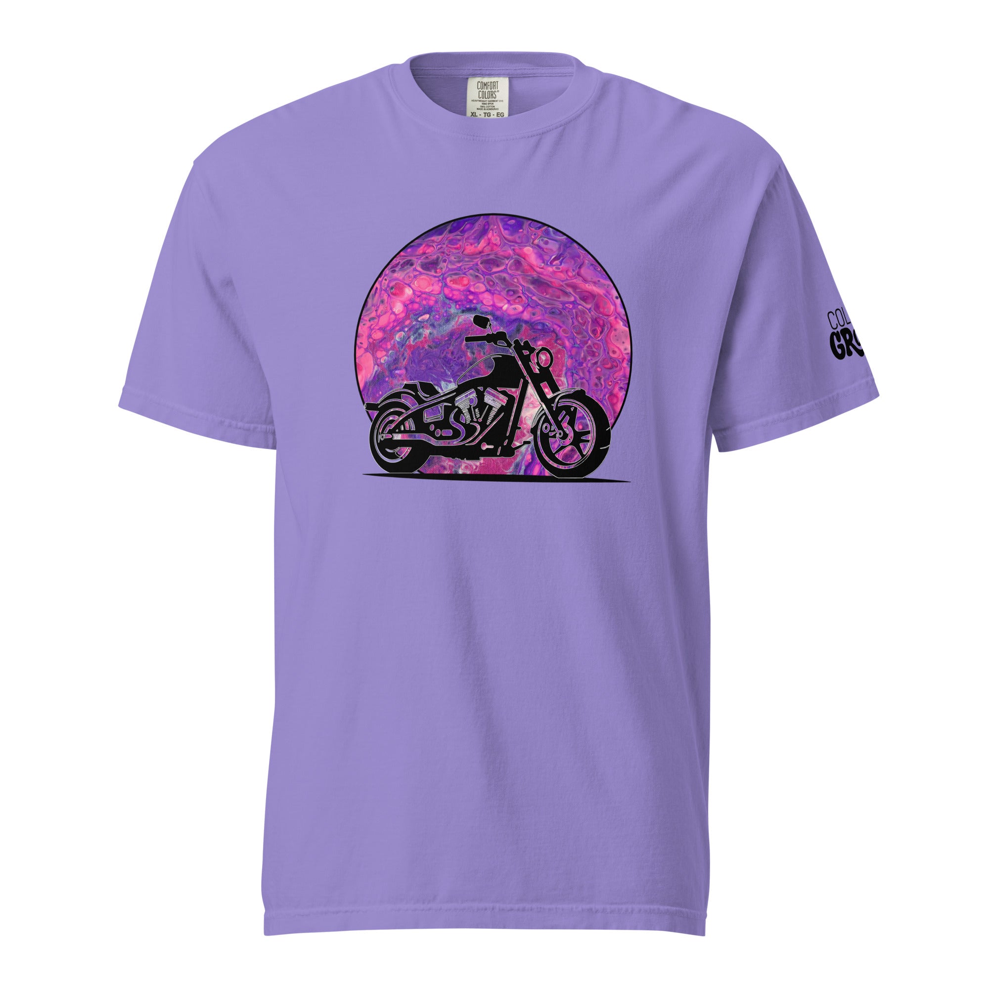 Motorcycle Heavyweight Tee - Pink Vortex