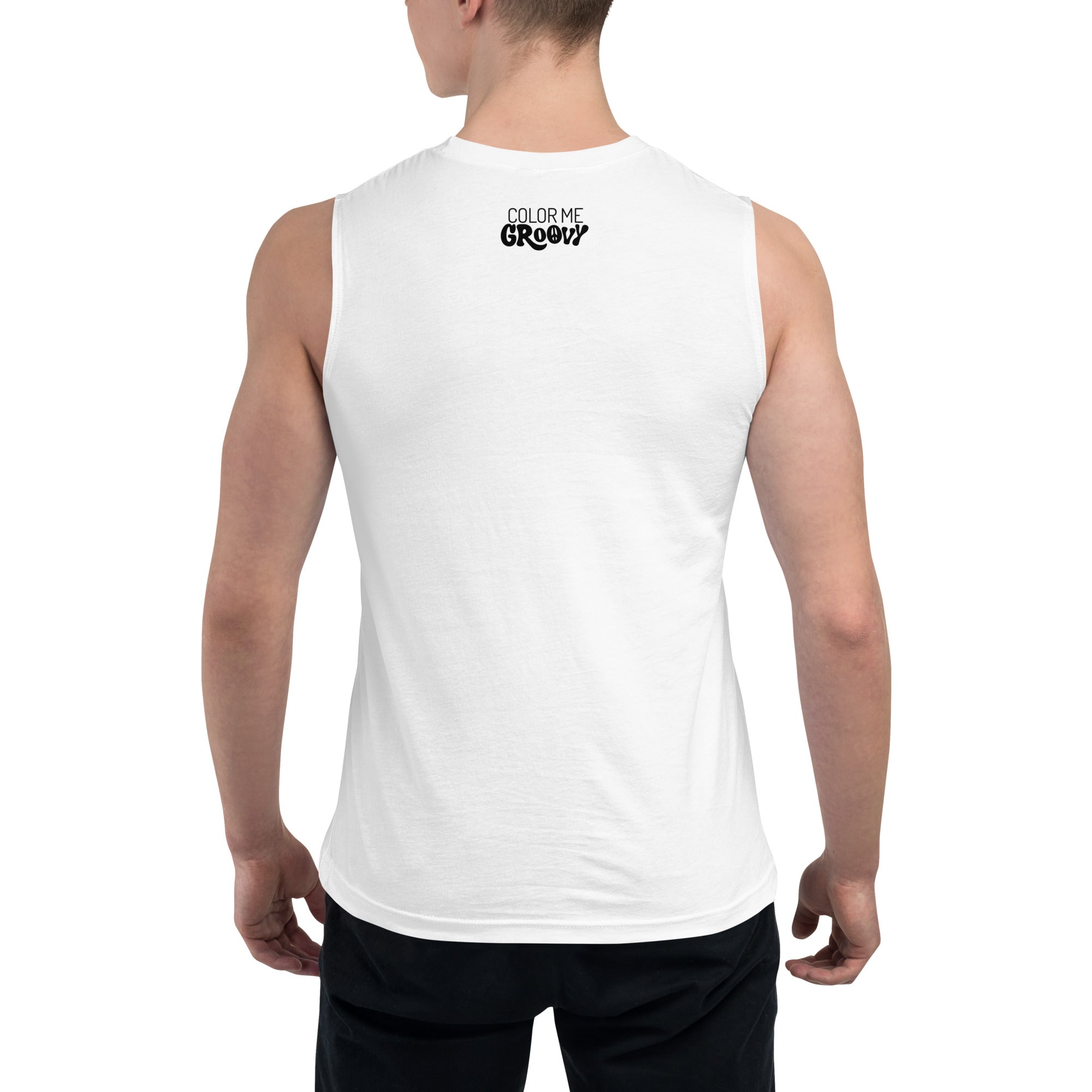 Make Waves Muscle Tee - Cellular Blues