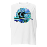 Make Waves Muscle Tee - Cellular Blues