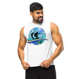 Make Waves Muscle Tee - Cellular Blues