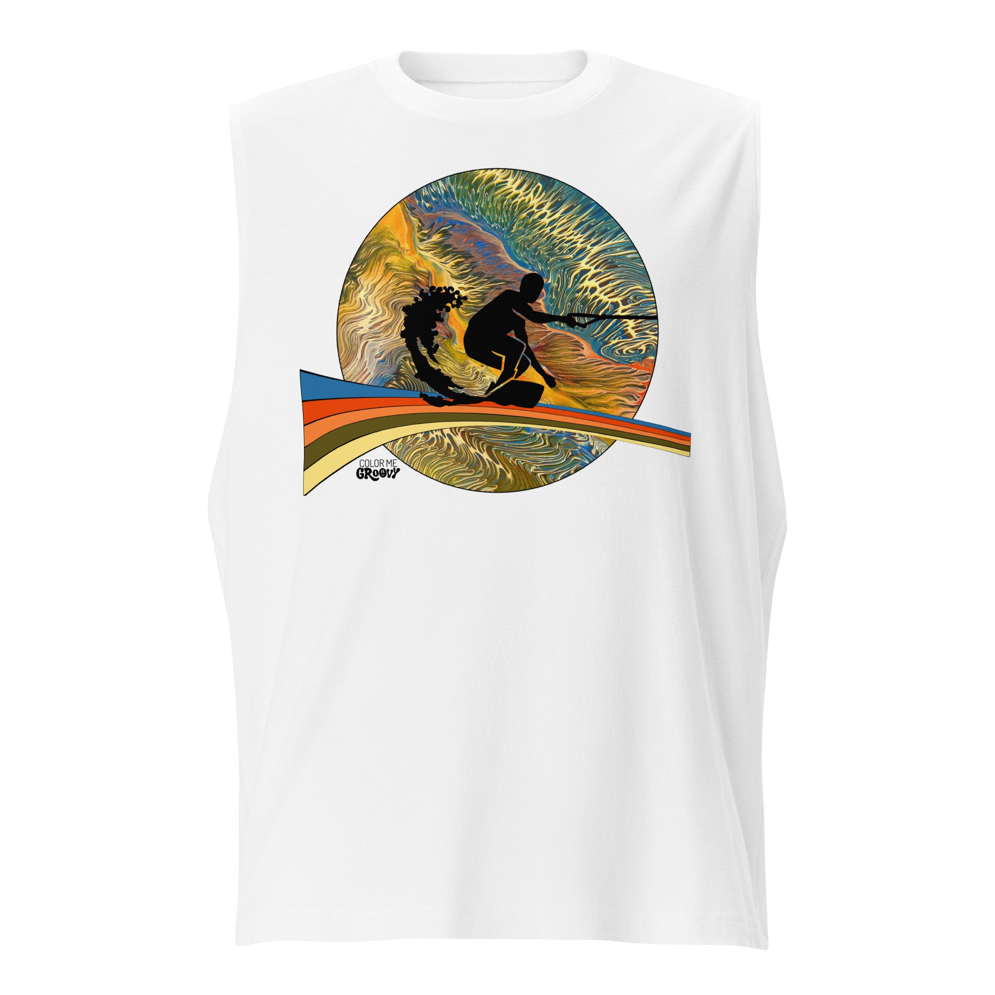 Make Waves Muscle Tee - Golden Riptide