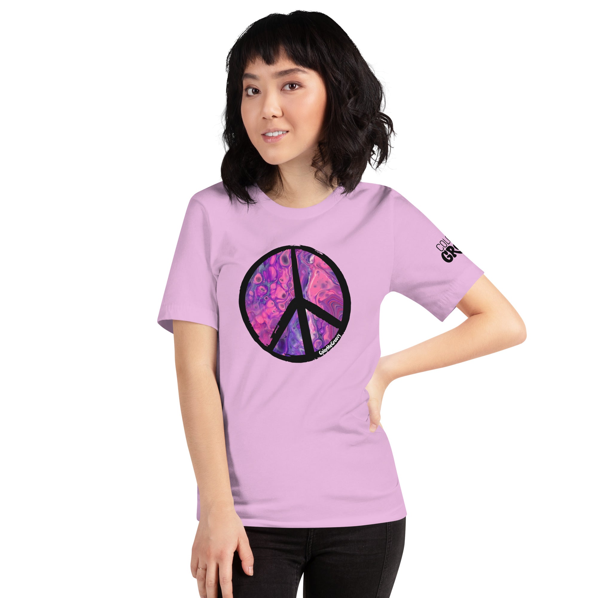 Peace Out Tee - Pink Vortex