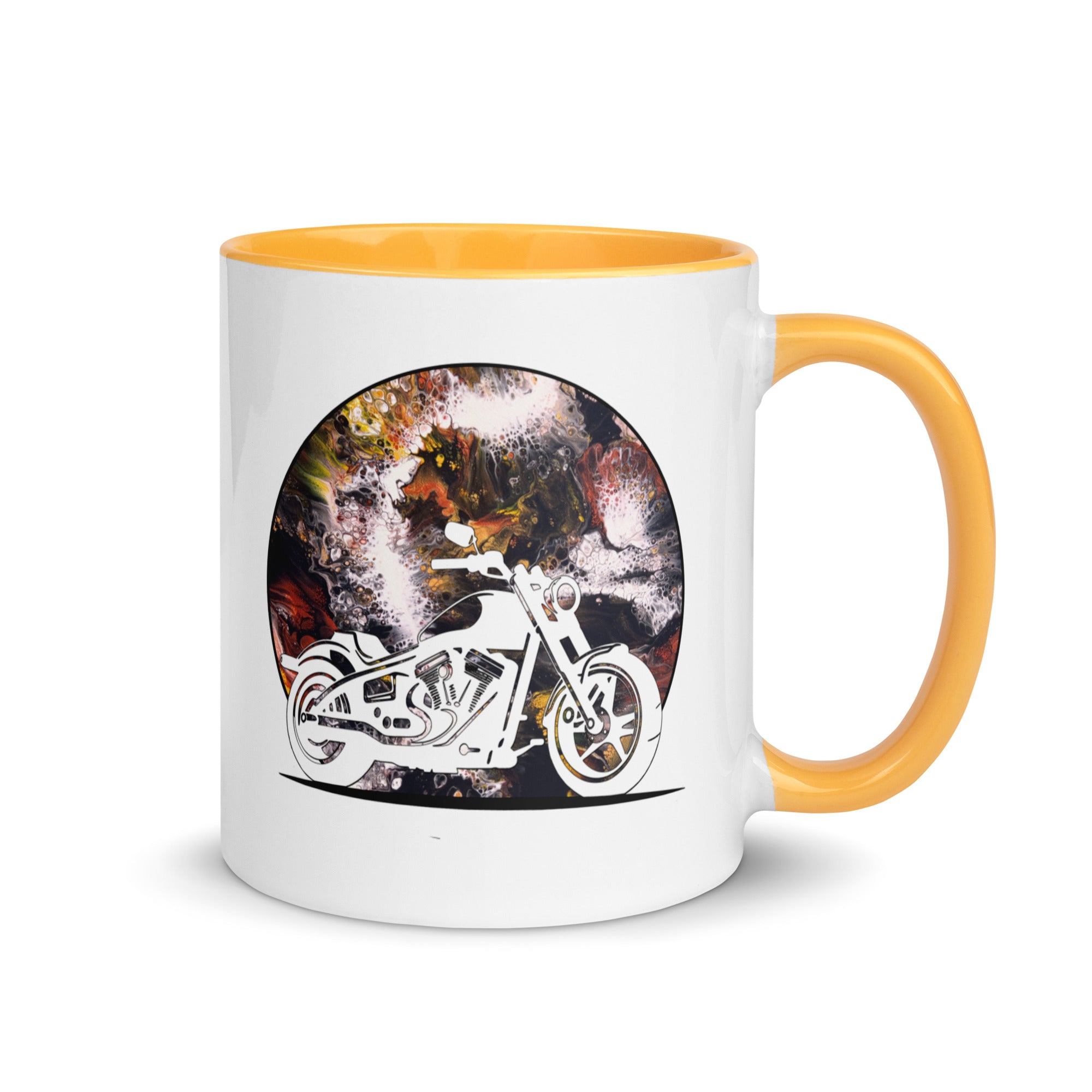 Motorcycle Mug - Whitewater Koi - White